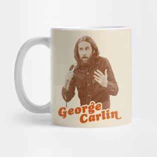 Retro George Carlin Sepia Tribute Mug